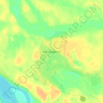 Mappa topografica Крест-Хальджай, altitudine, rilievo