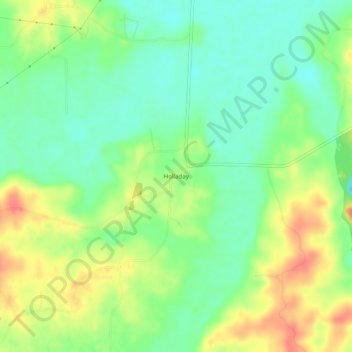 Mappa topografica Holladay, altitudine, rilievo