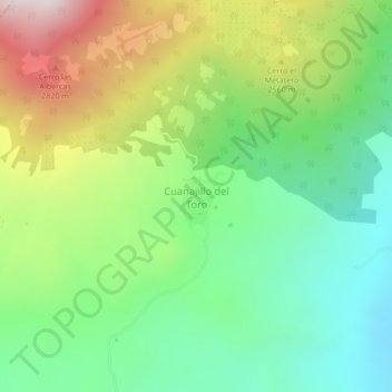 Mappa topografica Cuanajillo del Toro, altitudine, rilievo