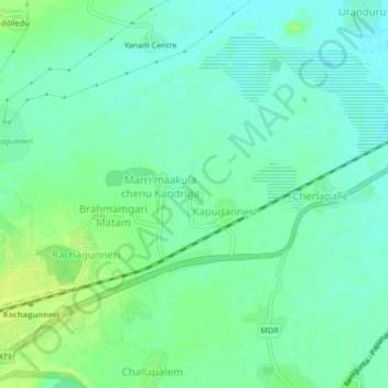 Mappa topografica Kapugunneri, altitudine, rilievo