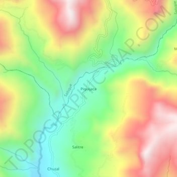 Mappa topografica Piquijaca, altitudine, rilievo
