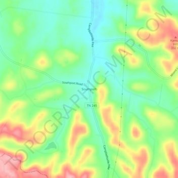 Mappa topografica Southport, altitudine, rilievo