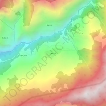 Mappa topografica Jakhol, altitudine, rilievo