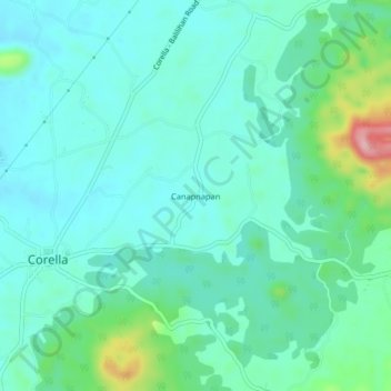 Mappa topografica Canapnapan, altitudine, rilievo