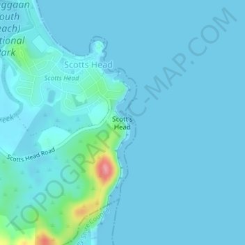 Mappa topografica Scott's Head, altitudine, rilievo