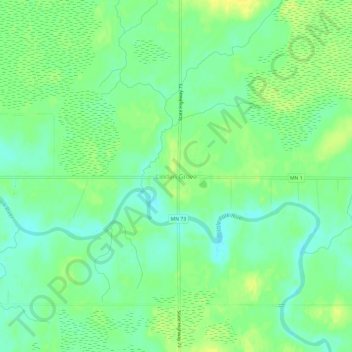Mappa topografica Linden Grove, altitudine, rilievo