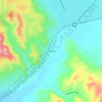 Mappa topografica Cholame, altitudine, rilievo
