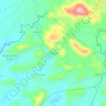 Mappa topografica Burgos, altitudine, rilievo