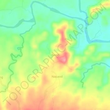 Mappa topografica Benit, altitudine, rilievo