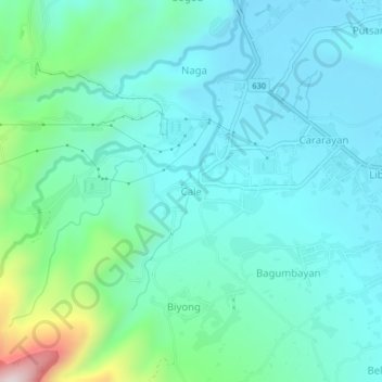 Mappa topografica Cale, altitudine, rilievo