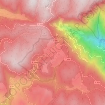 Mappa topografica L'Espérou, altitudine, rilievo