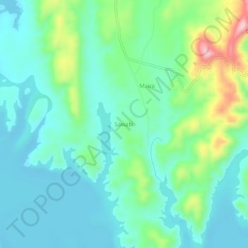 Mappa topografica Sawabi, altitudine, rilievo