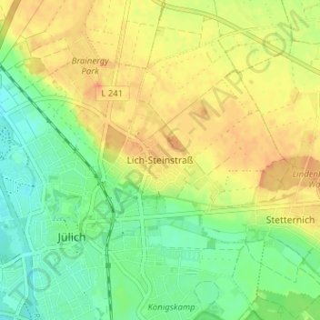 Mappa topografica Lich-Steinstraß, altitudine, rilievo