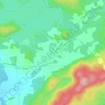 Mappa topografica Val-Barrette, altitudine, rilievo