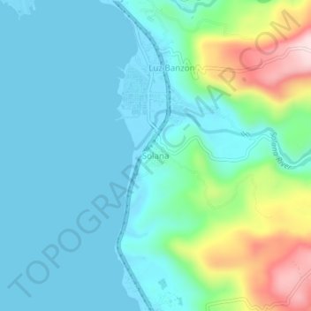 Mappa topografica Solana, altitudine, rilievo