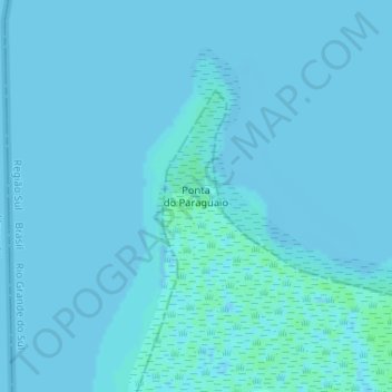 Mappa topografica Ponta do Paraguaio, altitudine, rilievo