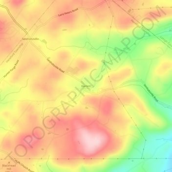 Mappa topografica Harlem, altitudine, rilievo