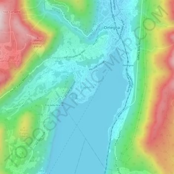 Mappa topografica Bagnella, altitudine, rilievo