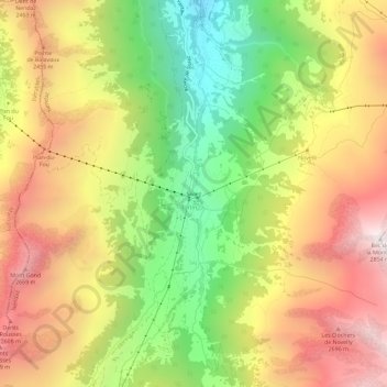 Mappa topografica Siviez, altitudine, rilievo