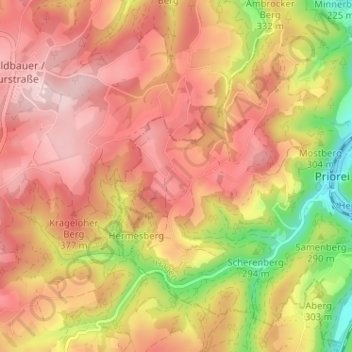 Mappa topografica Kalthausen, altitudine, rilievo