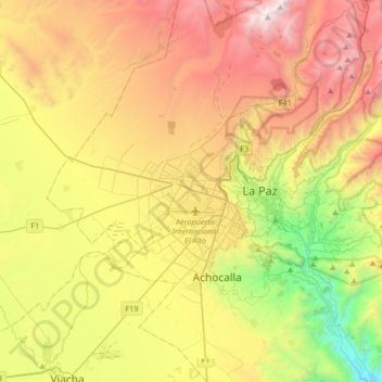 Mappa topografica El Alto, altitudine, rilievo