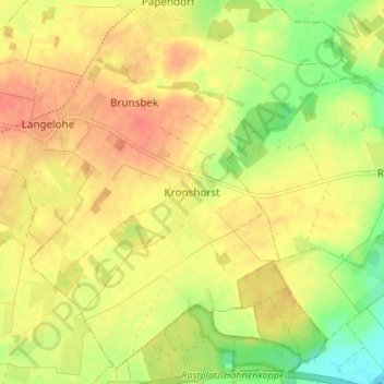 Mappa topografica Kronshorst, altitudine, rilievo