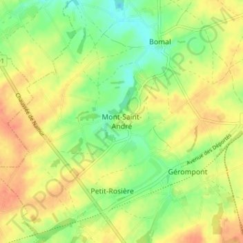 Mappa topografica Mont-Saint-André, altitudine, rilievo
