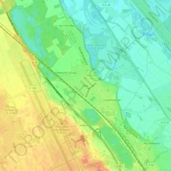 Mappa topografica Ritty, altitudine, rilievo