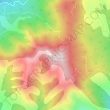 Mappa topografica Bear Mountain, altitudine, rilievo