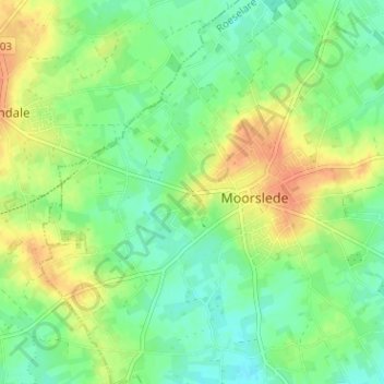 Mappa topografica Sint-Achariushoek, altitudine, rilievo