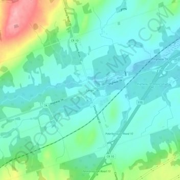 Mappa topografica Cavan, altitudine, rilievo