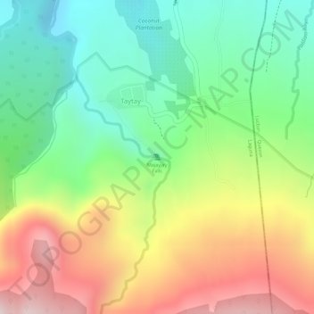 Mappa topografica Majayjay Falls, altitudine, rilievo