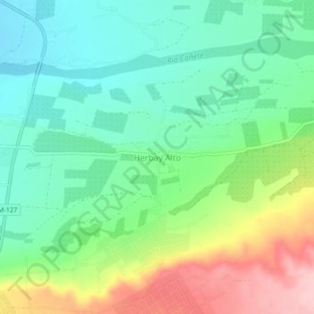 Mappa topografica Herbay Alto, altitudine, rilievo