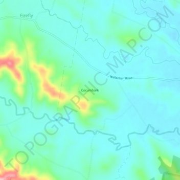 Mappa topografica Cocumbark, altitudine, rilievo