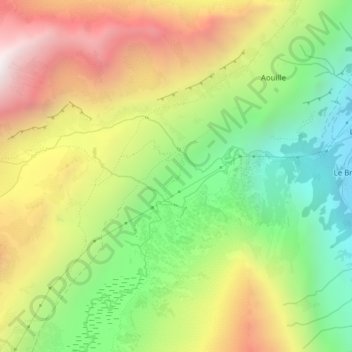 Mappa topografica Turin, altitudine, rilievo