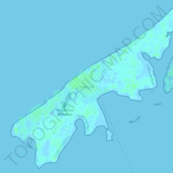 Mappa topografica Holbox, altitudine, rilievo