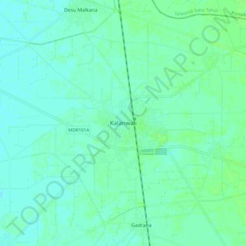Mappa topografica Kalanwali, altitudine, rilievo