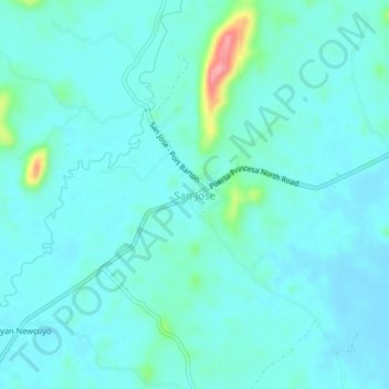 Mappa topografica San Jose, altitudine, rilievo