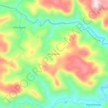 Mappa topografica Cerro Agudo, altitudine, rilievo