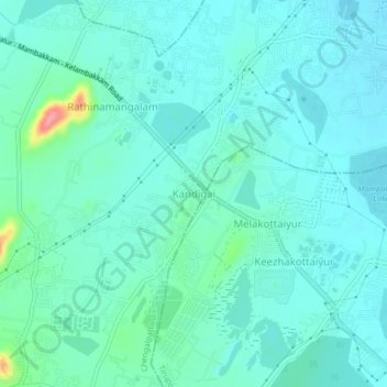 Mappa topografica Kandigai, altitudine, rilievo