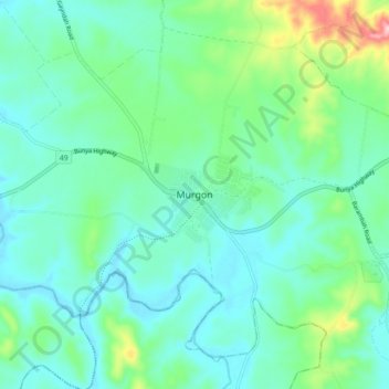 Mappa topografica Murgon, altitudine, rilievo