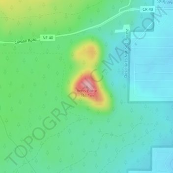 Mappa topografica Anns Butte, altitudine, rilievo