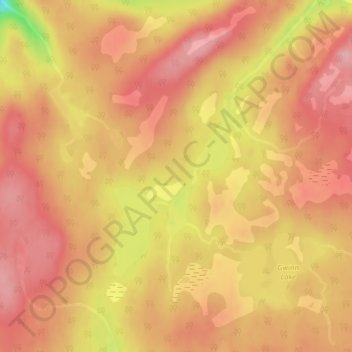 Mappa topografica Roundhill Lakes, altitudine, rilievo