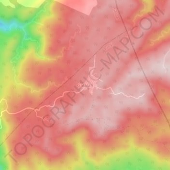 Mappa topografica Galalan, altitudine, rilievo