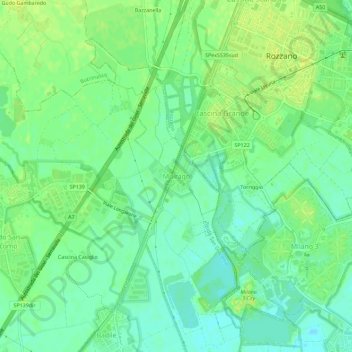 Mappa topografica Moirago, altitudine, rilievo