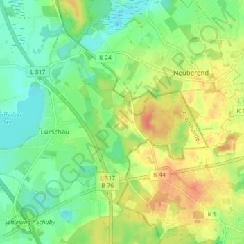 Mappa topografica Falkenberg, altitudine, rilievo