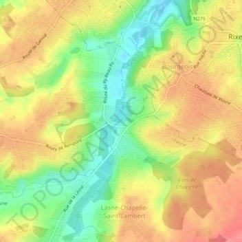 Mappa topografica Renipont, altitudine, rilievo