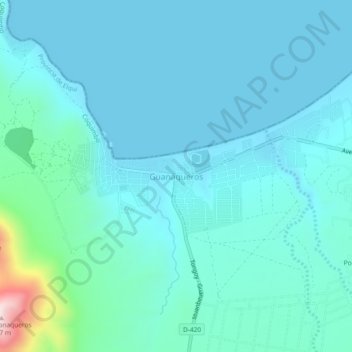 Mappa topografica Guanaqueros, altitudine, rilievo