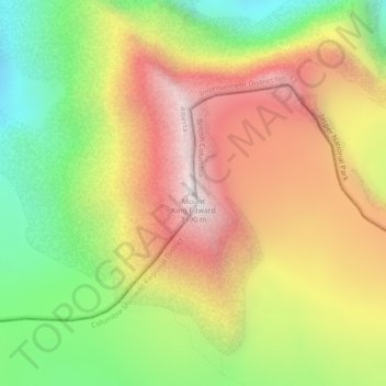 Mappa topografica Mount King Edward, altitudine, rilievo