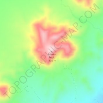 Mappa topografica Adams Peak, altitudine, rilievo